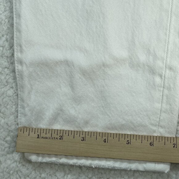 Levis 501 Jeans Womens 30x28 White Button Fly Straight Leg Distressed High Rise - Picture 8 of 12